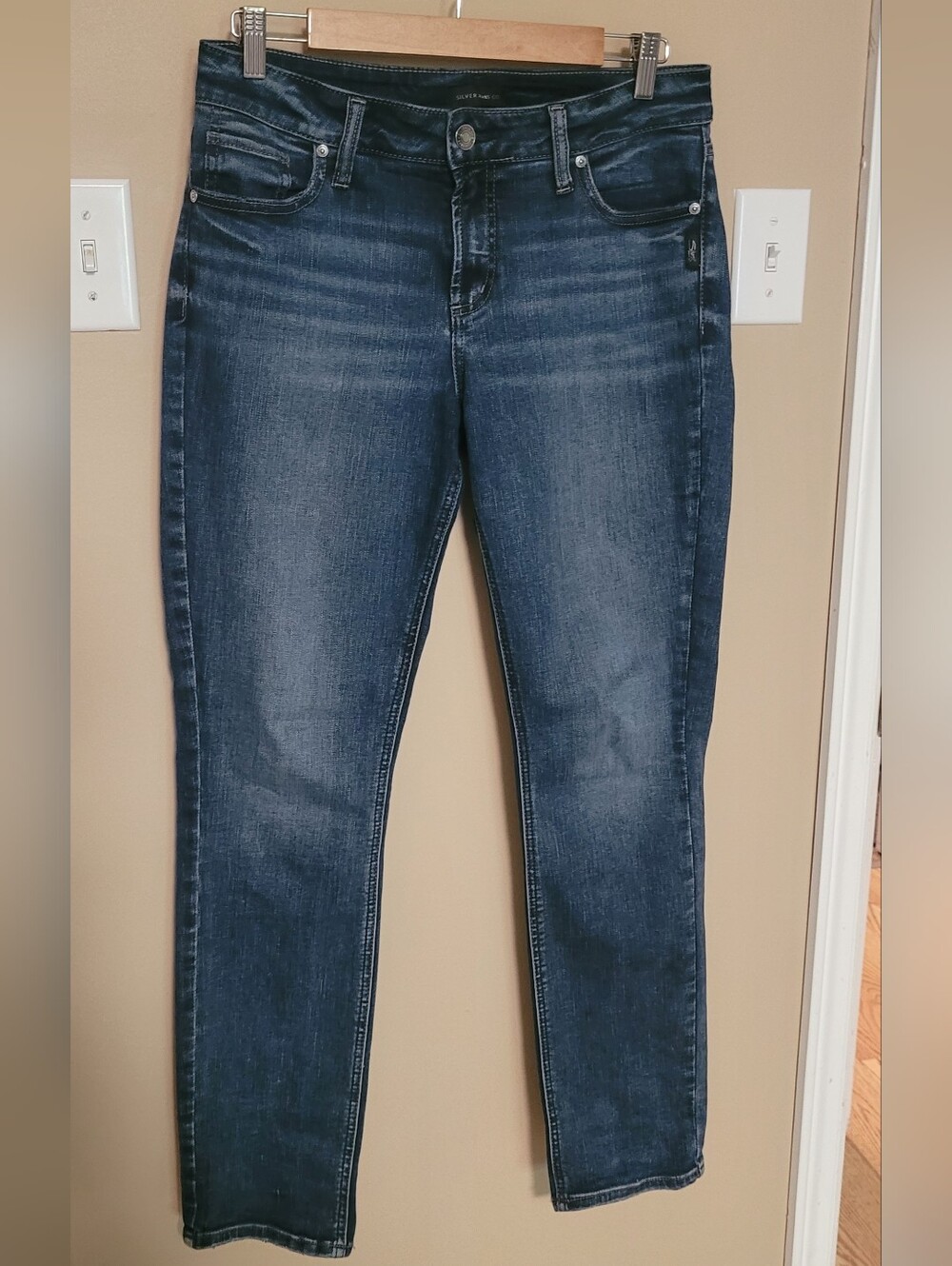 Dark Wash Stretch Skinny Jeans - Blue